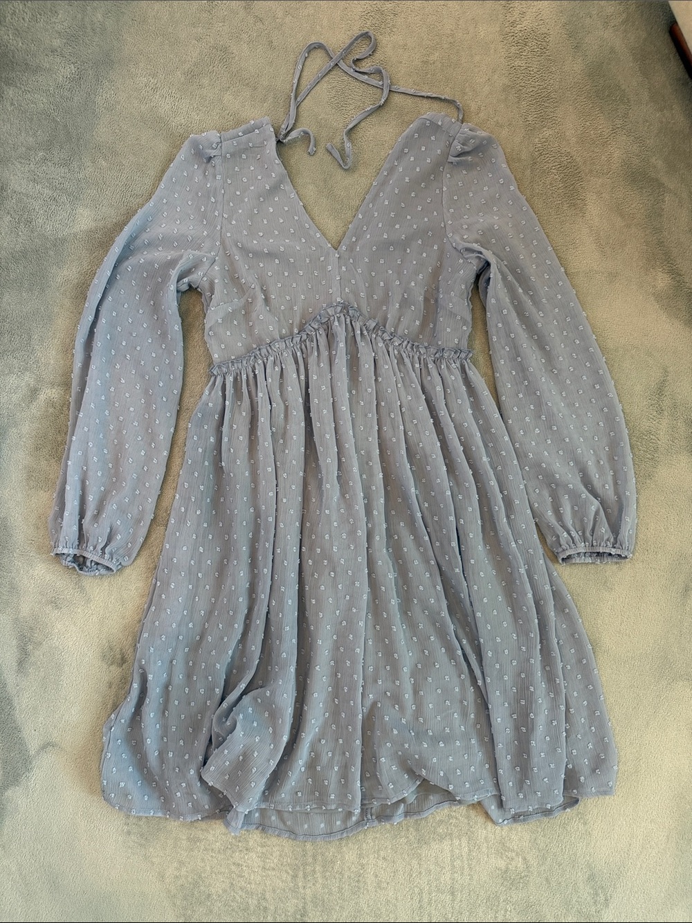 PINK BLUSH MATERNITY Light Blue Swiss Dot Long Sleeve Dress
